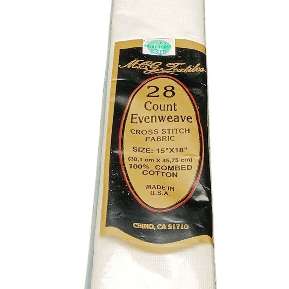 M.C.G. Textiles 28 Count Evenweave Cross Stitch Fabric 15"X18" 100% Combed Cotto - Picture 2 of 3